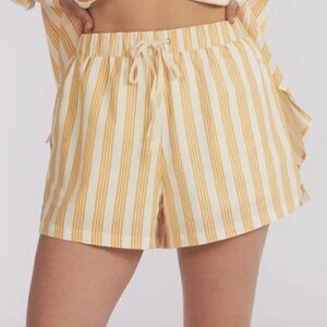 Charlie Holiday Yellow and white sunset stripe Isabelle pajama shorts NWT